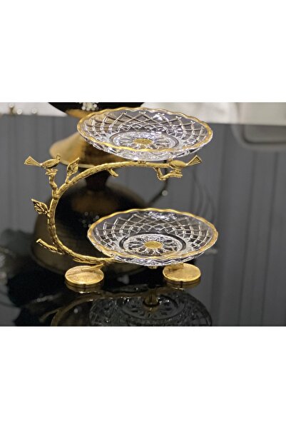 USD HOME İki katlı sunumluk çerezlik şekerlik pastalık tatlılık tabak