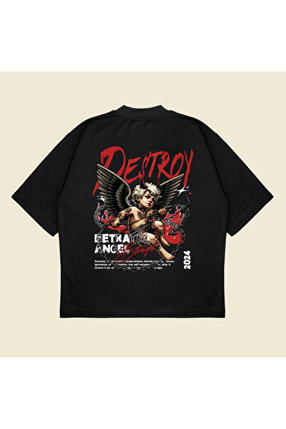 PURE POWER Destroyangel Štampano Oversize kroj Unisex Pamuk paketa, prozračna...