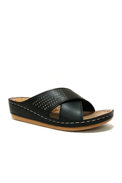 GEZER Black Stone Massage Sole Anatomical Comfort Slippers