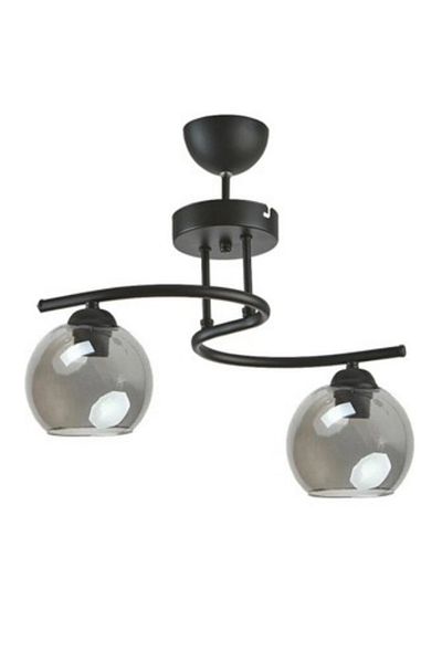 Semboldekor S Profile Black 2-Piece Chandelier (Smoked Glass)