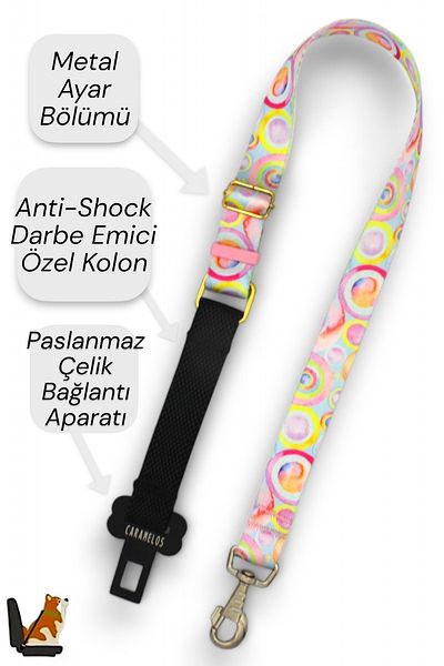 CARAMELOS Cat and Dog Car Seat Belt, Car Collar
