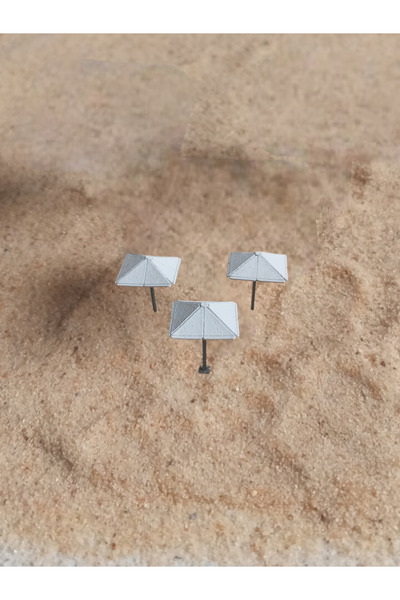 Midas 1:100 Ölçek - 3'lü Paket Minyatür Kare Plaj-Balkon Şemsiyesi