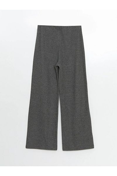 LC Waikiki Lcw Modest Brown Elastic Waist Wide Leg Women's Trousers