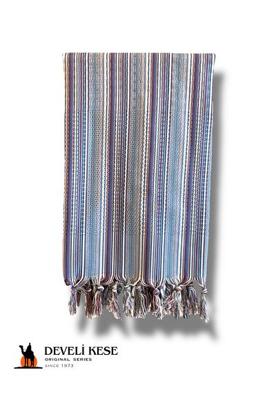 Develi Bamboo-Cotton Bath Beach Peshtemal 1 Piece Anatolia (Blue) Develikese