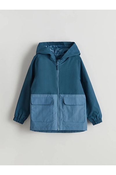 LC Waikiki Αδιάβροχο LCW Kids Indigo Hooded Baby Boy