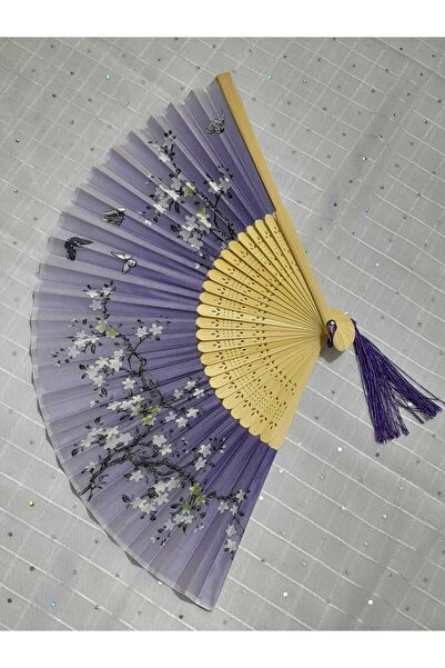 aysa stil Ahşap desenli yüksek kaliteli Japon bambu yelpazesi