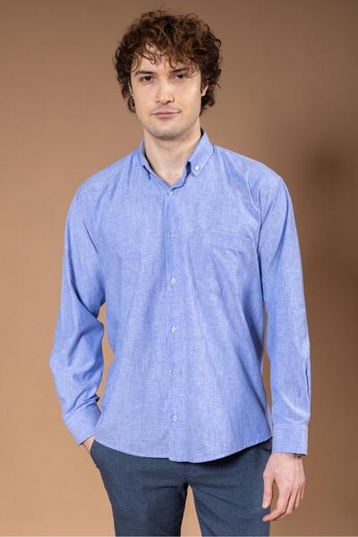 Mutlu City Чоловіча сорочка з довгими рукавами, класичний крій, прямий силует, натуральна бавовна, 8180