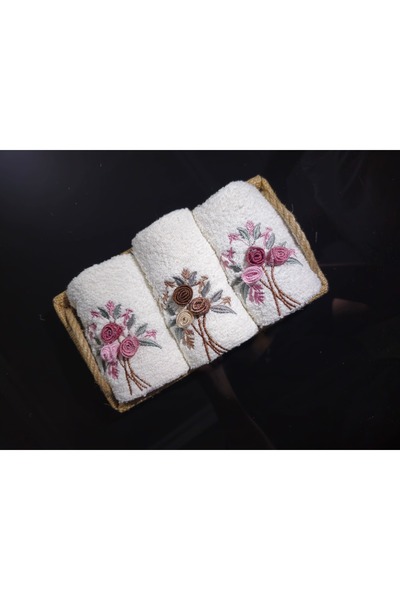 Sevvalia Hasır Sepetli 3'lü Mutfak Havlusu