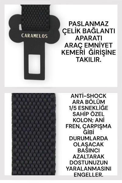 CARAMELOS Cat and Dog Car Seat Belt, Car Collar