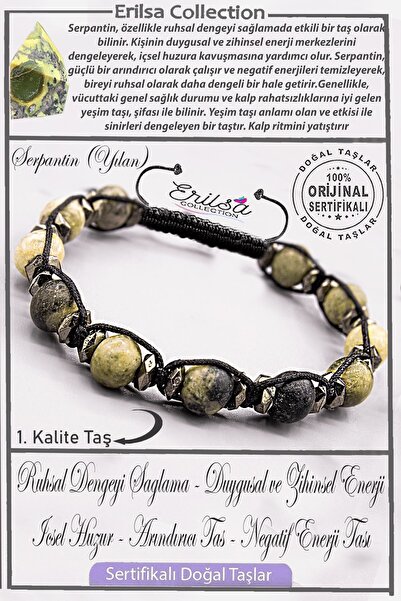 Erilsa Certified Aaa+ Quality Real Terahertz - Serpentine Stone Bracelet (Snake)