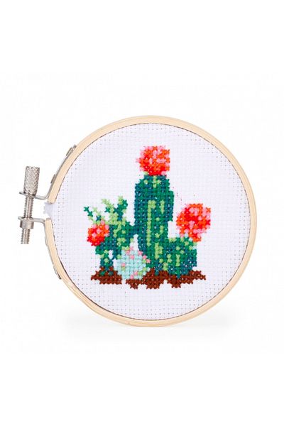 Kikkerland Mini Set de Broderie in Cruciulita – Cactus