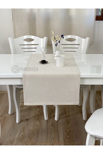 pamukidea 45x145 cm Λινό υφαντό Κομψό Runner - 100% βαμβάκι, πλυμένο μπουλντάν, τραπεζομάντιλο σαλονιού