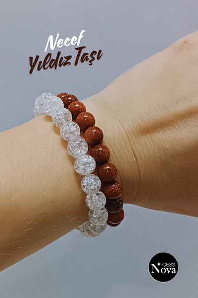 CessNova Sertifikalı Yıldız Taşı Ve Necef Bileklik Seti (TAŞ BOYUTU 8MM)
