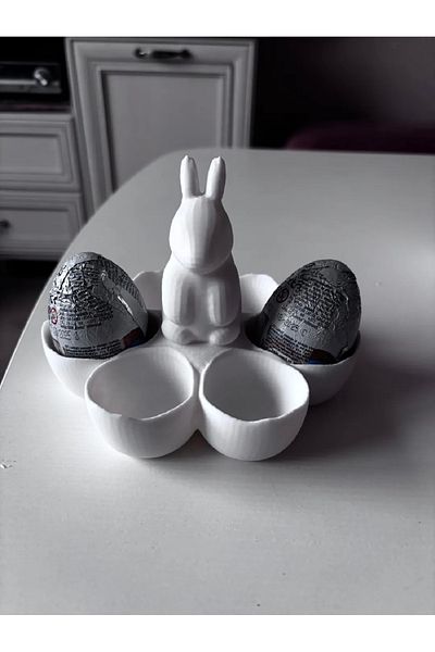 3D DESİNG MARKET Rabbit Model Egg Holder and Presentation Egg Bowl