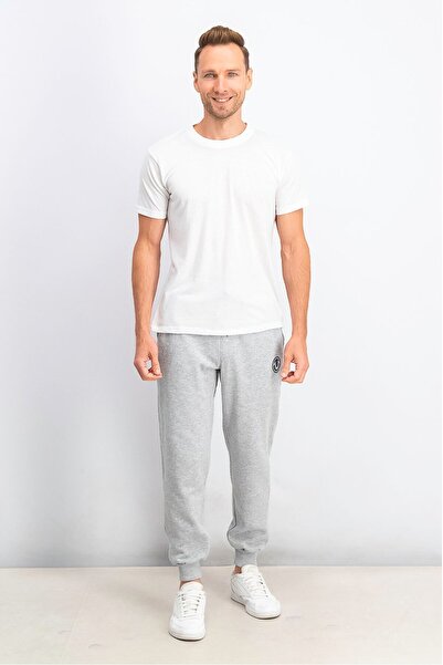 True Religion Men Graphic Printed Drawstring Jogger Pants, Heather Grey