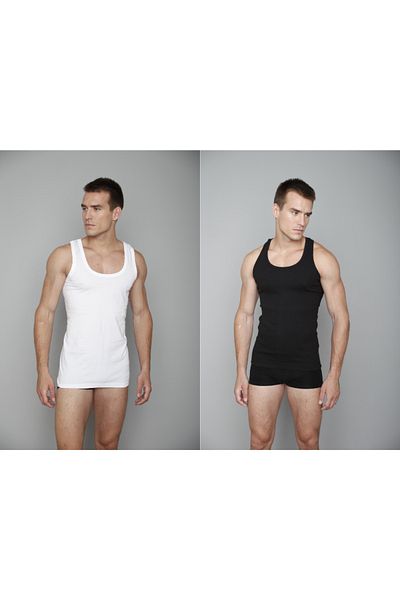 pary underwear 10Pcs Men's Combed Cotton 5 White 5 Black Classic Men's Tank Top