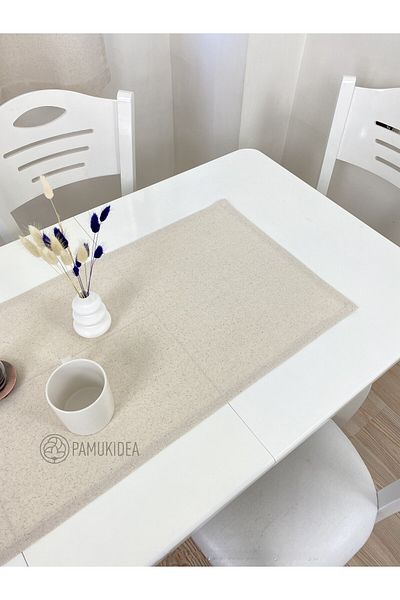 pamukidea 40x100 cm Λινά υφαντά Runner - 100% βαμβάκι, πλυμένο μπουλντάν, τραπεζάκι σαλονιού - τραπεζομάντιλο