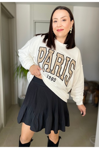 Butik PİLELİ BELİ LASTİKLİ SİYAH ŞORT ETEK