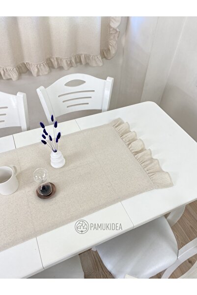 pamukidea 45x145 εκ. Λινά υφαντά βολάν Runner - 100% βαμβάκι, πλυμένο Buldan,...