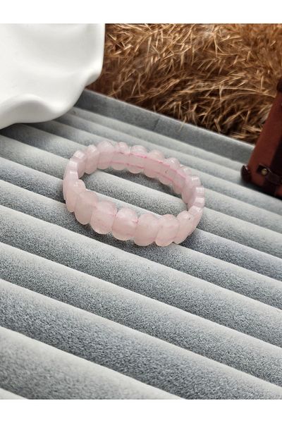 AURA Pink Quartz Special Cut Natural Stone Bracelet (Love, Love Stone)
