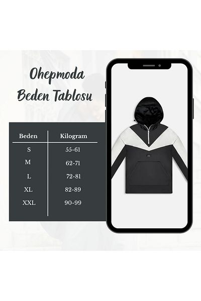 OHEPMODA Αδιάβροχο επένδυση εσωτερικά Διπλό Χρώμα Καγκουρό Τσέπη με κουκούλα Λεπτό αδιάβροχο