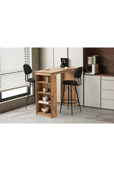 Viento Mobilya Forsa Diş Budak Desen Sabit 120X50 Masa 2 Kişilik Suni Deri Me...