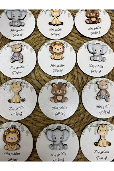 FORONEUS Figürlü Ahşap Bebek Magnet 20 Adet Karışık