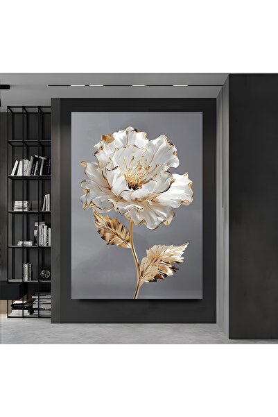 EMYA HOME Εκτύπωση σε καμβά χρυσό τριαντάφυλλο