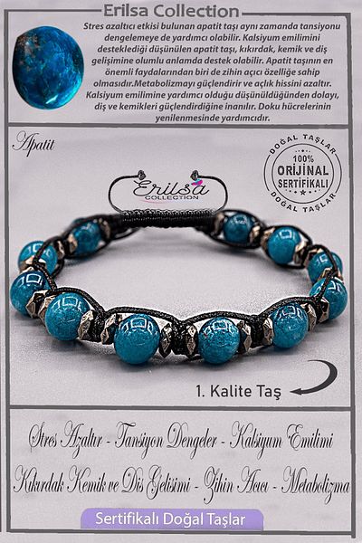 Erilsa Aaa+ Quality Real Terahertz Apatite Stone Bracelet - India