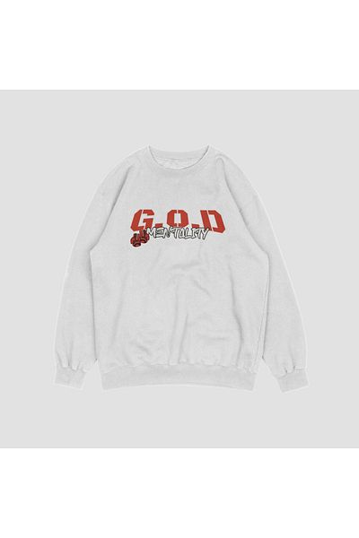 Vordevia G.O.D Mentality Printed Oversize 0 Collar Sweatshirt