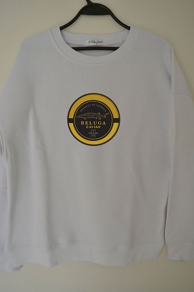 EldenStitch Φούτερ Beluga Caviar Κεντημένο Unisex Oversize