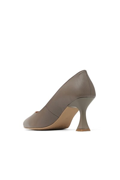 Bueno Shoes Gri Deri Kadın Topuklu Ayakkabı 01wa1401