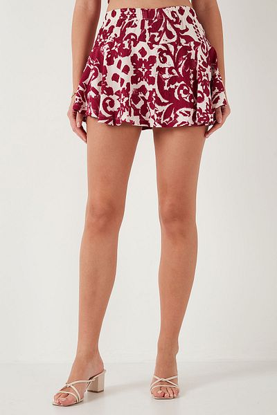 Lela Patterned Slim Fit Mini Shorts Skirt Shorts Skirt 5869020