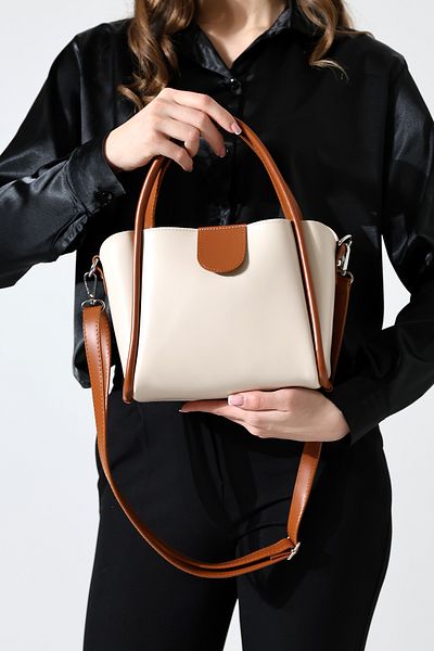 Moda azza ΤΣΑΝΤΑ ΩΜΟΥ ΚΡΕΜΑ ΜΑΓΝΗΤΗΣ ΚΛΕΙΣΤΗ ΠΑΤΟΥΣΑ ΜΕ ΚΟΡΙΤΣΙΑ