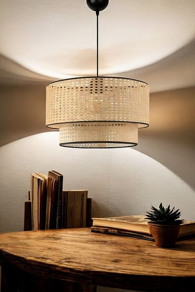 BBY HOME & DESIGN Chandelier,Modern,Pendant,Wicker,Luna Model