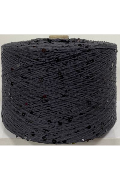 göçer 100% βαμβάκι καπνιστό 3mm+6mm μεγάλη παγιέτα σκούρο καπνιστό πλέγμα χειρός 200 γρ.