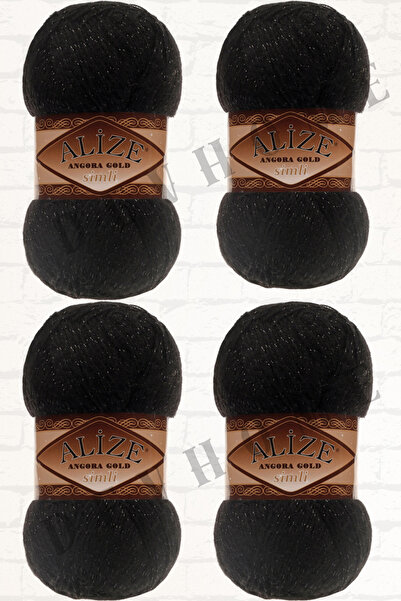 devhome Alize Angora Gold Simli El Örgü İpi İpliği Yünü Simli Yeleklik İp 4 Adet