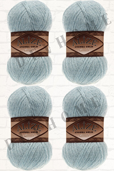 devhome Alize Angora Gold Simli Fire de tricotat manual Țesătură de lână Simli pentru vesta 4 buc