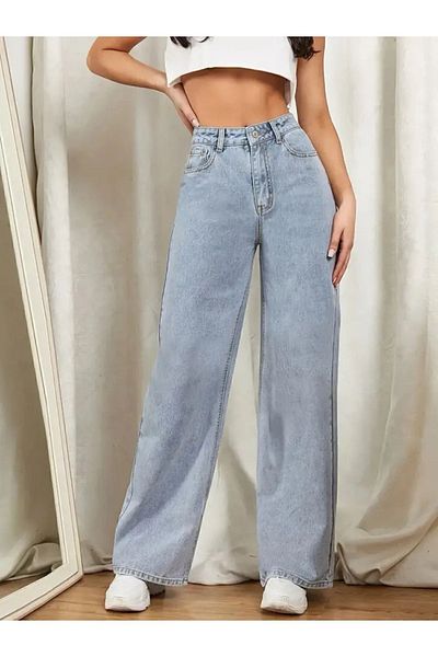 LİMABEL Gizem Milano - Pantaloni largi pentru femei Love 90's cu talie înaltă (NOU)