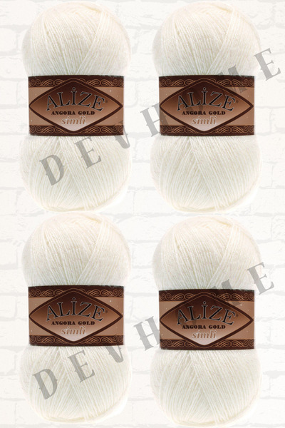 devhome Alize Angora Gold Блискуча пряжа для в'язання ручної роботи Пряжа з блискітками для жилетів 4 штуки