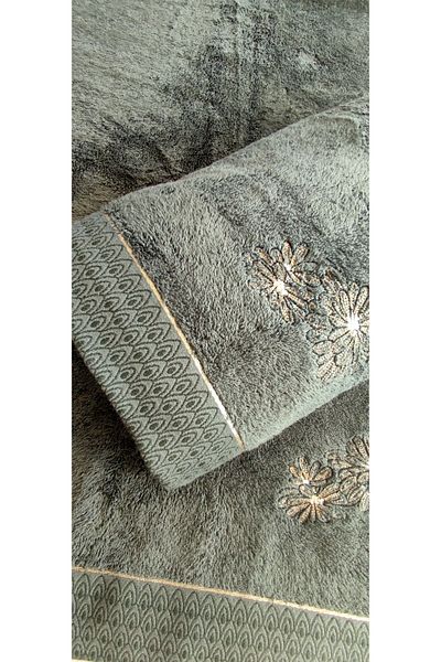 Altınbaşak 90X150 cm Emerald Green Luxury Bamboo Bath Towel - Exported (40% Bamboo, 60% Cotton)