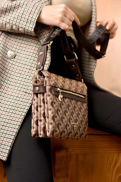 Cacharel Paris Women's 3 Compartment Long Cross Strap Shoulder & Hand Bag
