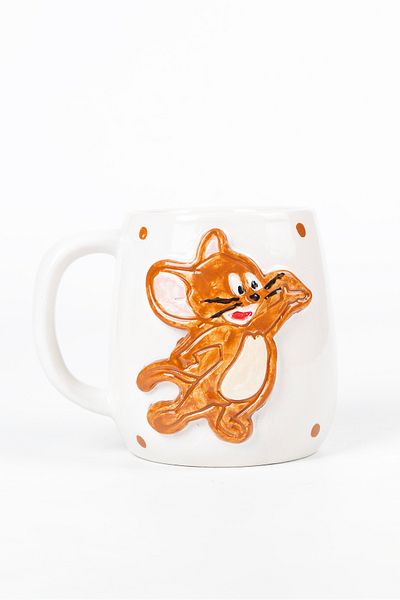Loomart Handmade Ceramic Mug Cup with 3D Jerry Figure 400 ml