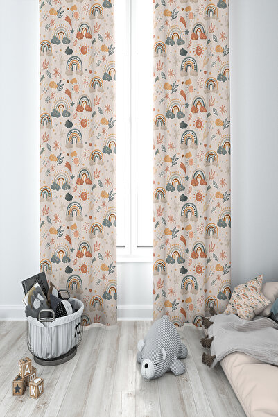 BelezaHome Bohemian Rainbow Decorative Children's Room Background Curtain