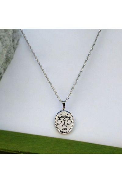 AKSESUARIM Women's Enameled Steel Zodiac Necklace