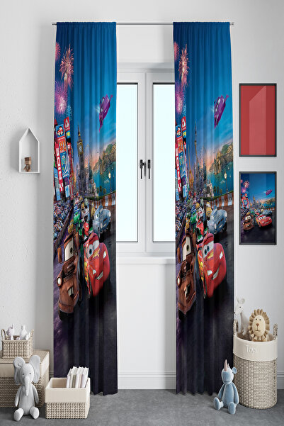 BelezaHome Red Navy Blue Lightning Mc Queen Cars Decorative Kids Room Backgro...