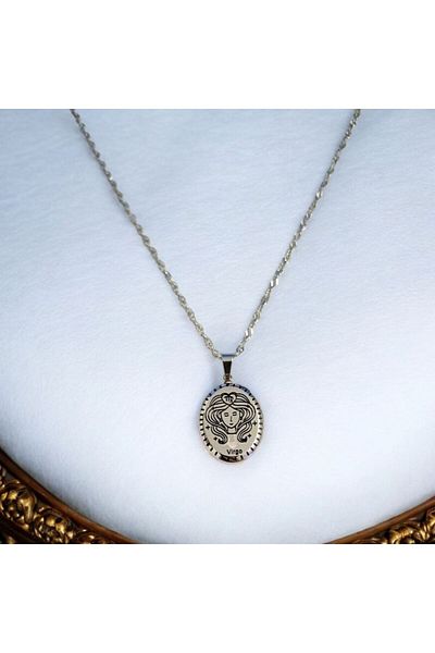 AKSESUARIM Women's Enameled Steel Zodiac Necklace