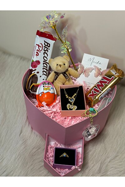 Maide Jewelry Sevgiliye Arkadaşa Hediye Kutusu Seti Doğum Günü Sevgililer Gün...