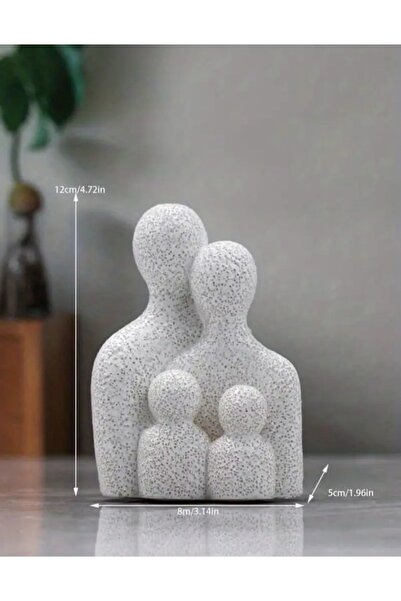 Avcı Soyut Dört Kişilik Aile Hediyelik Dekoratif Obje 12 cm x 8 cm