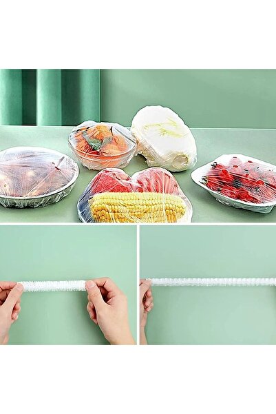 lawrenceshop 100 Adet Pratik Tazeliği Koruyan Tencere ve Tabak Bonesi | Çok Amaçlı Kapak Gıda Bonesi Poşet